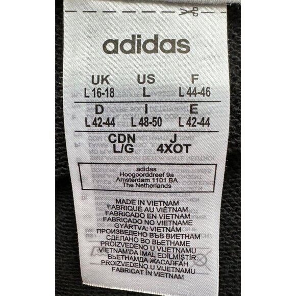 Adidas Crewneck Sweatshirt Women Large Black Logo Loose Fitting Graphic Boxy - Picture 6 of 9